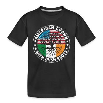 Cultivé aux États-Unis avec des racines irlandaises Irlande - T-shirt bio Premium Enfant - noir - Devant