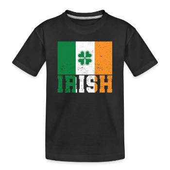 Drapeau irlandais patriotique Irlande trèfle - T-shirt bio Premium Enfant - noir - Devant