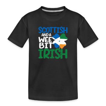 Des racines écossaises et un peu irlandaises - T-shirt bio Premium Enfant - noir - Devant
