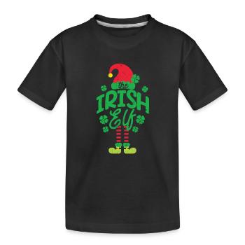 Der irische Elf Heritage Elves Shamrock XMAS - Kinder Premium Bio T-Shirt - Schwarz - Vorne