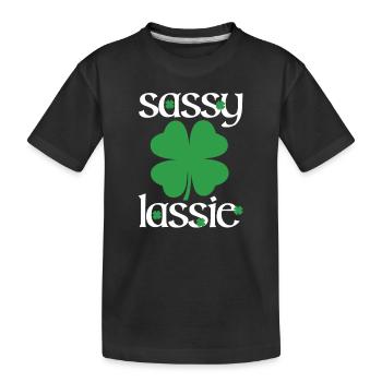 Sassy Lassie Irisches Erbe Irland Kleeblatt - Kinder Premium Bio T-Shirt - Schwarz - Vorne