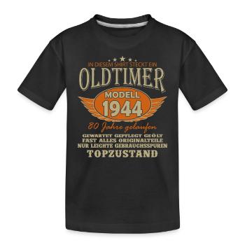 80. Geburtstag Vintage 1944 - Kinder Premium Bio T-Shirt - Schwarz - Vorne