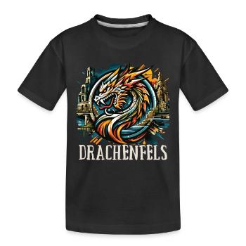 Dragon Tête de Dragon Logo Ruine Drachenfels - T-shirt bio Premium Enfant - noir - Devant