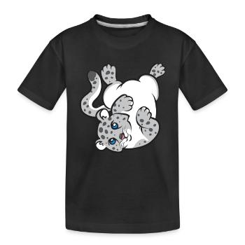 Snow leopard - Kids' Premium Organic T-Shirt - black - Front