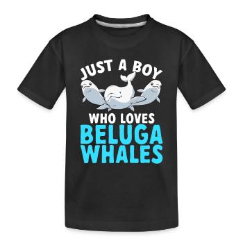 Weißwal Beluga Wal - Kinder Premium Bio T-Shirt - Schwarz - Vorne