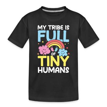 My Tribe Is Full Of Tiny Humans - Kinder Premium Bio T-Shirt - Schwarz - Vorne