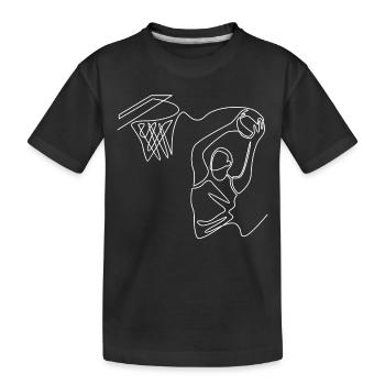 Basketball Basketball Player Slam Dunk Lineart - Kids' Premium Organic T-Shirt - black - Front
