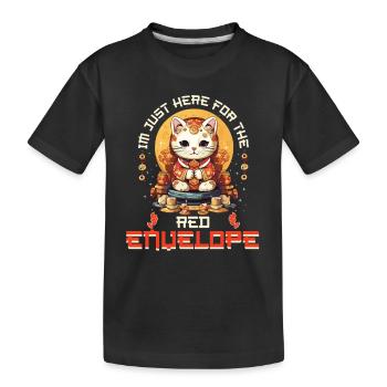 Chat porte-bonheur du Nouvel An chinois juste ici pour le - T-shirt bio Premium Enfant - noir - Devant
