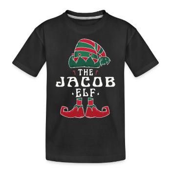 Jacob Elf Familie Passende Gruppe Weihnachten Mama Papa - Kinder Premium Bio T-Shirt - Schwarz - Vorne