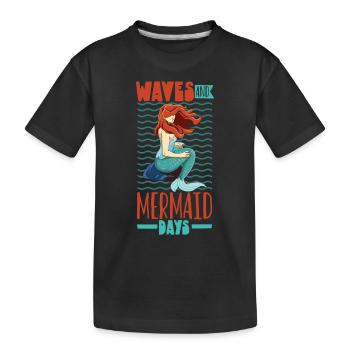 Sirène Reine, Mer, Royal, Océan, Monarque - T-shirt bio Premium Enfant - noir - Devant