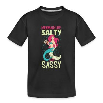Sirène Reine, Mer, Royal, Océan, Monarque - T-shirt bio Premium Enfant - noir - Devant