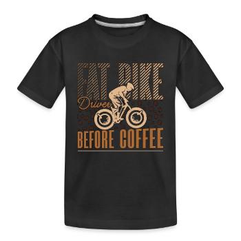 Fat Bike Driver Before Two-Wheeler Coffee Lover - Kids' Premium Organic T-Shirt - black - Front