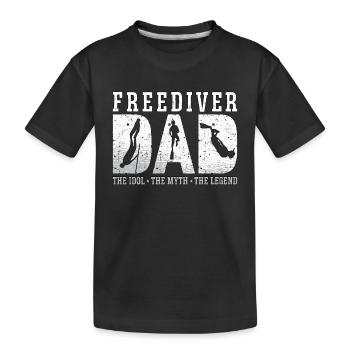 Freediving Freediver Dad The Idol The Apnea Diver - Kinder Premium Bio T-Shirt - Schwarz - Vorne