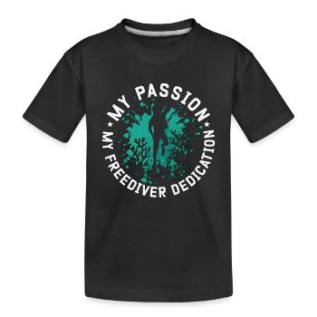 Freediving My Passion My Freediver Apnea Diving - Kinder Premium Bio T-Shirt - Schwarz - Vorne