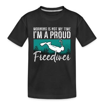 Freediving Morning Is Not My Time I'm A Deep Diver - Kinder Premium Bio T-Shirt - Schwarz - Vorne