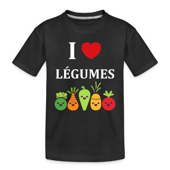 Humorvolles kleines veganes Gemüse - Kinder Premium Bio T-Shirt - Schwarz - Vorne