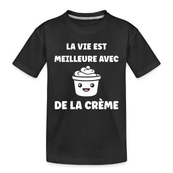 Humour crème fraiche - T-shirt bio Premium Enfant - noir - Devant