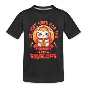 Chat porte-bonheur du Nouvel An chinois juste ici pour le - T-shirt bio Premium Enfant - noir - Devant