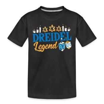 Dreidel Chanukah Jewish Hanukkah Items - Kids' Premium Organic T-Shirt - black - Front