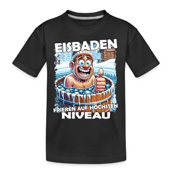 Eisbaden Winterbaden Lustig - Kinder Premium Bio T-Shirt - Schwarz - Vorne