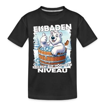 Eisbaden Winterbaden Lustig - Kinder Premium Bio T-Shirt - Schwarz - Vorne