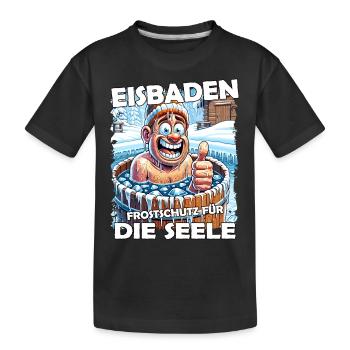 Eisbaden Winterbaden Lustig - Kinder Premium Bio T-Shirt - Schwarz - Vorne