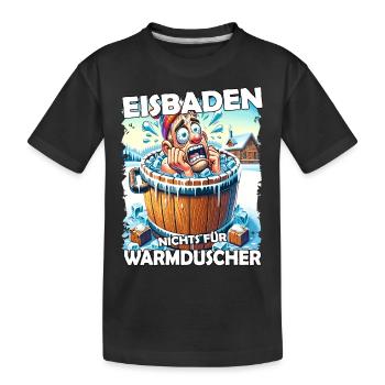 Eisbaden Winterbaden Lustig - Kinder Premium Bio T-Shirt - Schwarz - Vorne