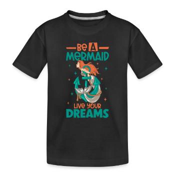 Sirène Reine, Mer, Royal, Océan, Monarque - T-shirt bio Premium Enfant - noir - Devant