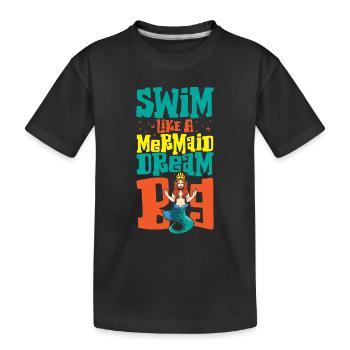 Sirène Reine, Mer, Royal, Océan, Monarque - T-shirt bio Premium Enfant - noir - Devant