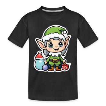 Elf Christmas Elf Gift Elf - Kids' Premium Organic T-Shirt - black - Front