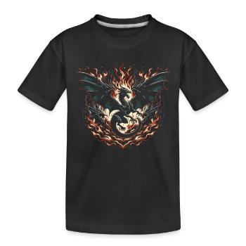 Feuerdrache des Dunklen Sturms - Kinder Premium Bio T-Shirt - Schwarz - Vorne