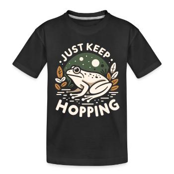 Klassischer Naturfrosch - Kinder Premium Bio T-Shirt - Schwarz - Vorne