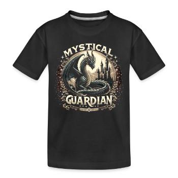 Dragon Guardian of the Knight's Castle - Kids' Premium Organic T-Shirt - black - Front