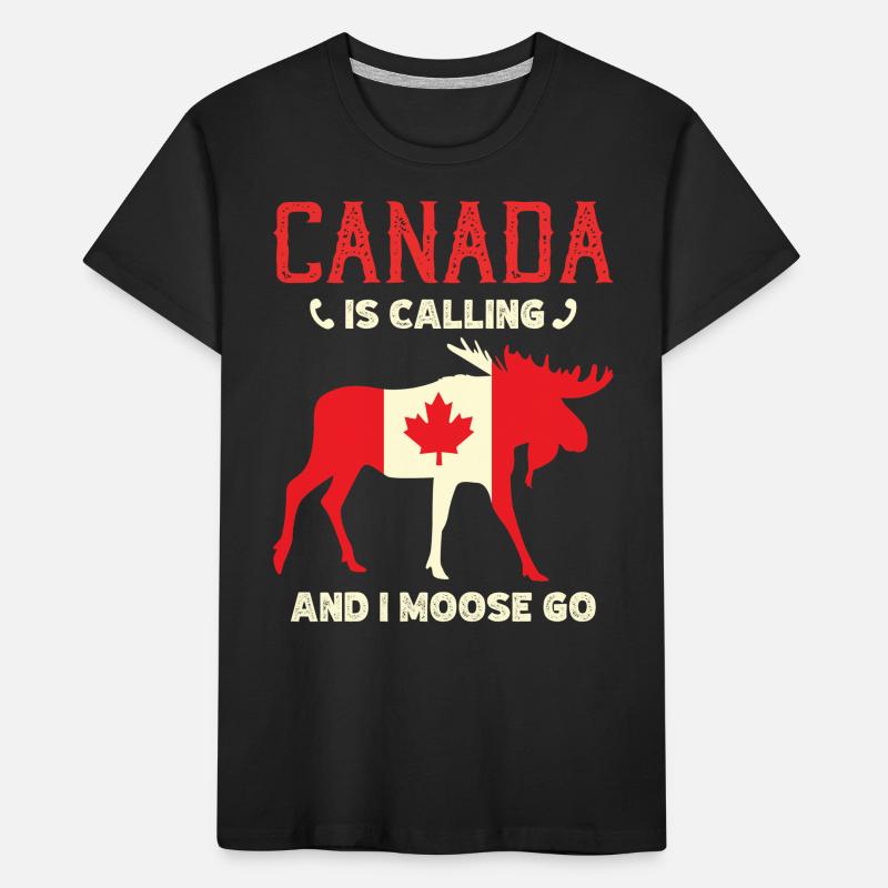 Orignal du Canada Drapeau canadien Feuille d’érable T-shirt bio Premium Enfant