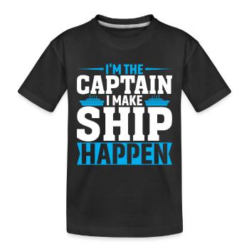 Je suis le capitaine, je ferai avancer le navire - T-shirt bio Premium Enfant - noir - Devant