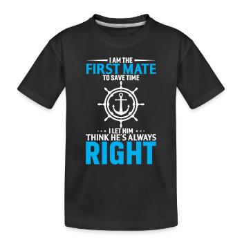 Je suis le premier barreur à gagner du temps - T-shirt bio Premium Enfant - noir - Devant