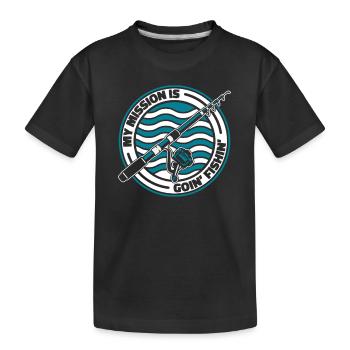 Ma mission est d’aller pêcher dans le pêcheur - T-shirt bio Premium Enfant - noir - Devant