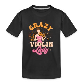 Crazy Violin Lady Orchestra Violinist - Kinder Premium Bio T-Shirt - Schwarz - Vorne