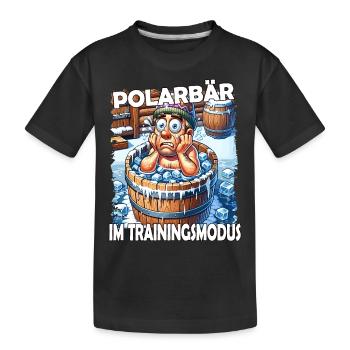 Eisbaden Winterbaden Lustig - Kinder Premium Bio T-Shirt - Schwarz - Vorne
