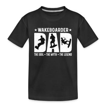 Wakeboarder Papa L’Idole L’Amateur De Wakeboard - T-shirt bio Premium Enfant - noir - Devant