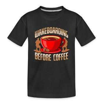Wakeboard avant le café Wakeboard Coffee Lover - T-shirt bio Premium Enfant - noir - Devant