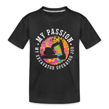 Opérateur d’excavatrice Ma passion Mon opérateur d’excavatrice - T-shirt bio Premium Enfant - noir - Devant