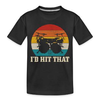 Batteur batteur cadeau Vintage - T-shirt bio Premium Enfant - noir - Devant