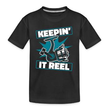 Keepin It Reel Spin Pêcheur Pêcheur De Mer Profonde Pêcheur - T-shirt bio Premium Enfant - noir - Devant