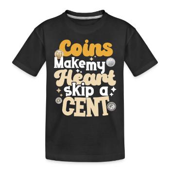 Collection de pièces de monnaie amusante pour les collectionneurs de pièces de monnaie et - T-shirt bio Premium Enfant - noir - Devant