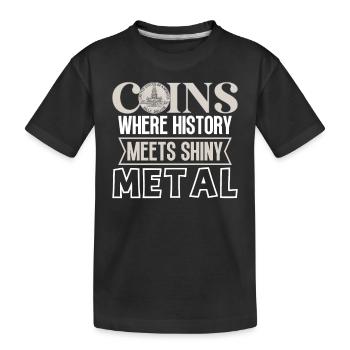 Collection de pièces de monnaie amusante pour les collectionneurs de pièces de monnaie et - T-shirt bio Premium Enfant - noir - Devant