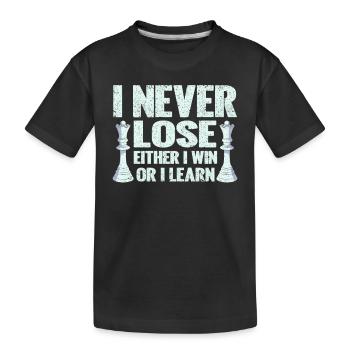 Je ne perds jamais, soit je gagne, soit je gagne - T-shirt bio Premium Enfant - noir - Devant