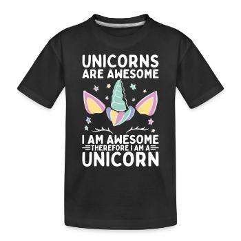 Einhörner Sind Großartig Bin Ich Ein Einhorn - Kinder Premium Bio T-Shirt - Schwarz - Vorne