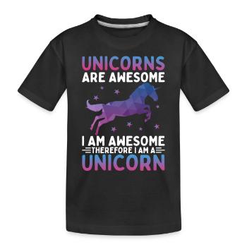 Einhörner Sind Großartig Bin Ich Ein Einhorn - Kinder Premium Bio T-Shirt - Schwarz - Vorne