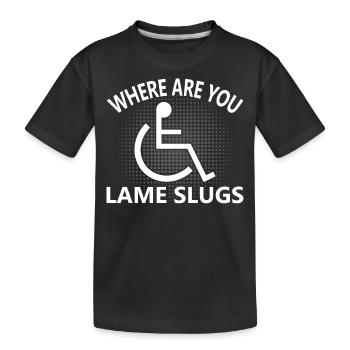 Amputation Überlebende Behinderten Rollstuhlkostüm - Kinder Premium Bio T-Shirt - Schwarz - Vorne